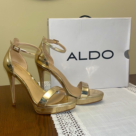 Aldo Shoes Gold Heels Poshmark